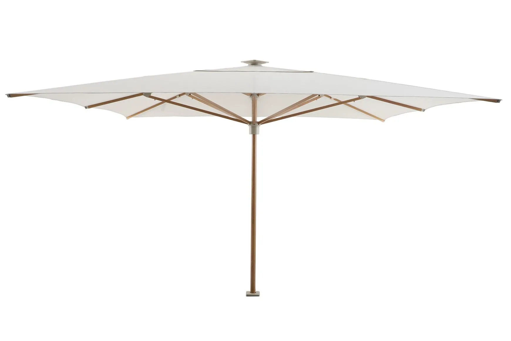 Perfect Shadow Atlas Telescope Stokparasol Pro met LED verlichting 4x4 m. - Woodlook/Soft Sand