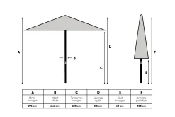 Perfect Shadow Atlas Telescope Stokparasol Pro met LED verlichting 4x4 m. - Woodlook/Soft Sand