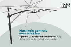 Perfect Shadow Eclipse ronde zweefparasol Ø350 cm. Ultra - Antraciet/Urban Taupe