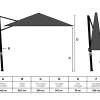 Perfect Shadow Eclipse ronde zweefparasol Ø350 cm. Ultra - Antraciet/Ash Black