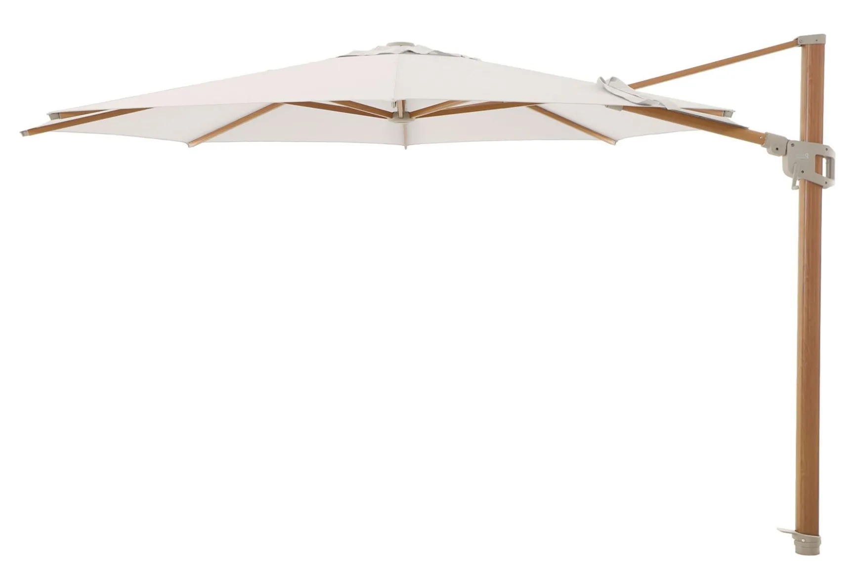 Perfect Shadow Eclipse ronde zweefparasol Ø350 cm. Ultra - Woodlook/Urban Taupe