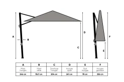 Perfect Shadow Eclipse ronde zweefparasol Ø350 cm. Ultra - Woodlook/Urban Taupe
