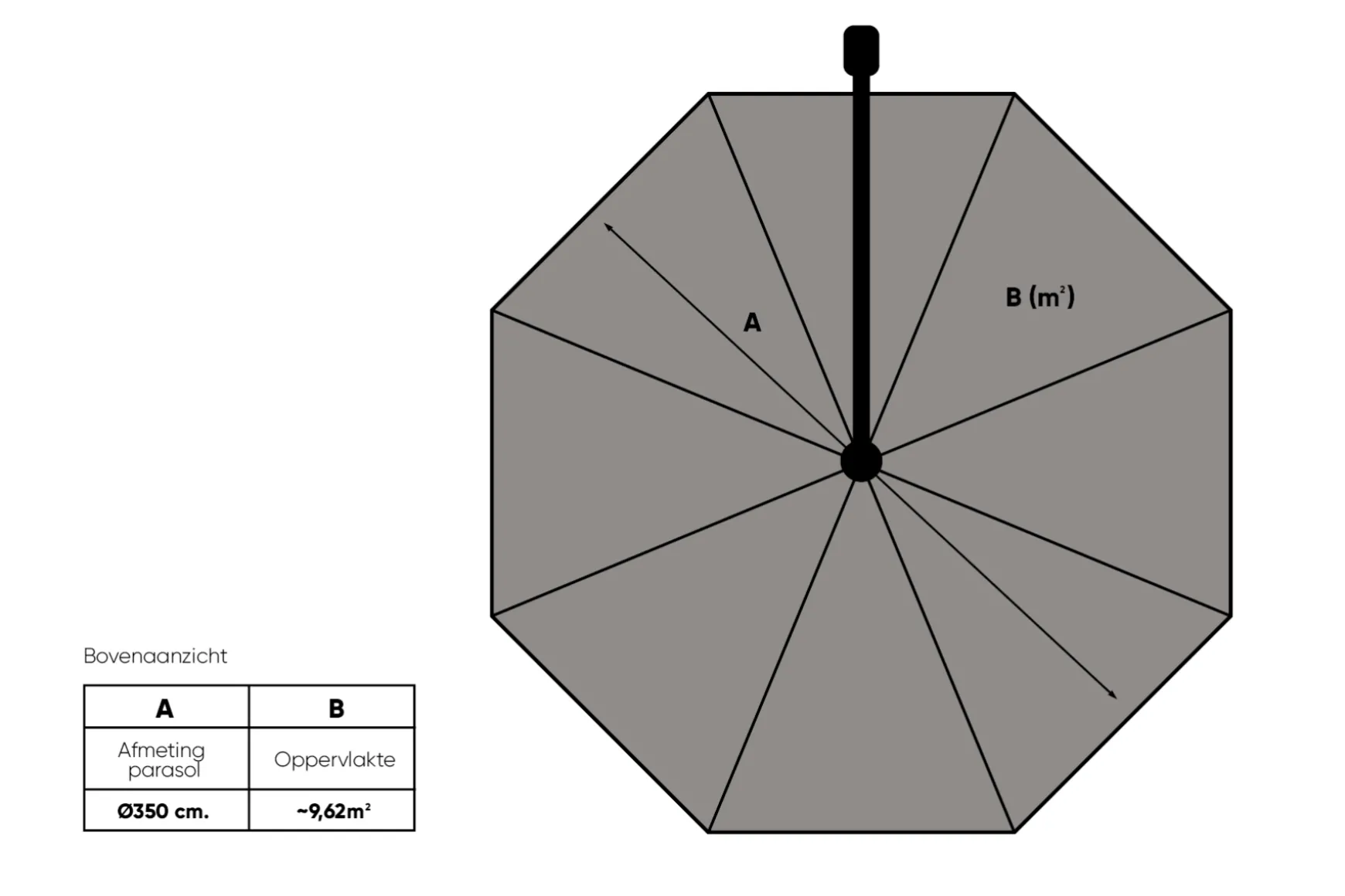 Perfect Shadow Eclipse ronde zweefparasol Ø350 cm. Ultra - Woodlook/Urban Taupe
