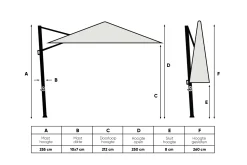 Perfect Shadow Eclipse zweefparasol 400x300 cm. Ultra - Antraciet/Soft Sand