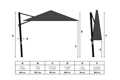 Perfect Shadow Eclipse zweefparasol 300x300 cm. Ultra - Antraciet/Ash Black