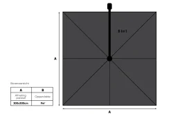 Perfect Shadow Eclipse zweefparasol 300x300 cm. Ultra - Antraciet/Ash Black