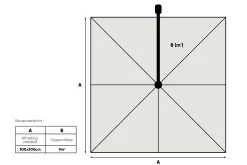 Perfect Shadow Eclipse zweefparasol 300x300 cm. Ultra - Latte/Soft sand