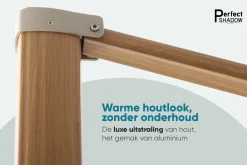 Perfect Shadow Eclipse zweefparasol 300x300 cm. Ultra - Woodlook/Soft Sand