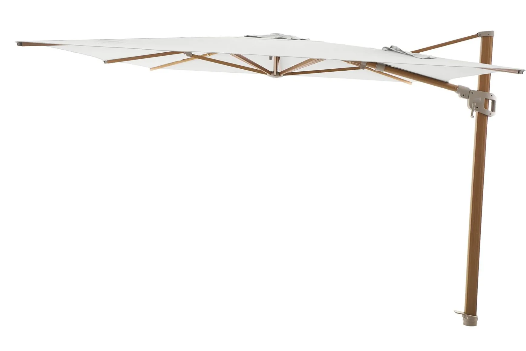 Perfect Shadow Eclipse zweefparasol 300x300 cm. Ultra - Woodlook/Soft Sand