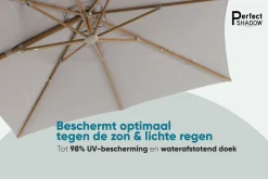 Perfect Shadow Eclipse zweefparasol 300x300 cm. Ultra - Woodlook/Urban Taupe