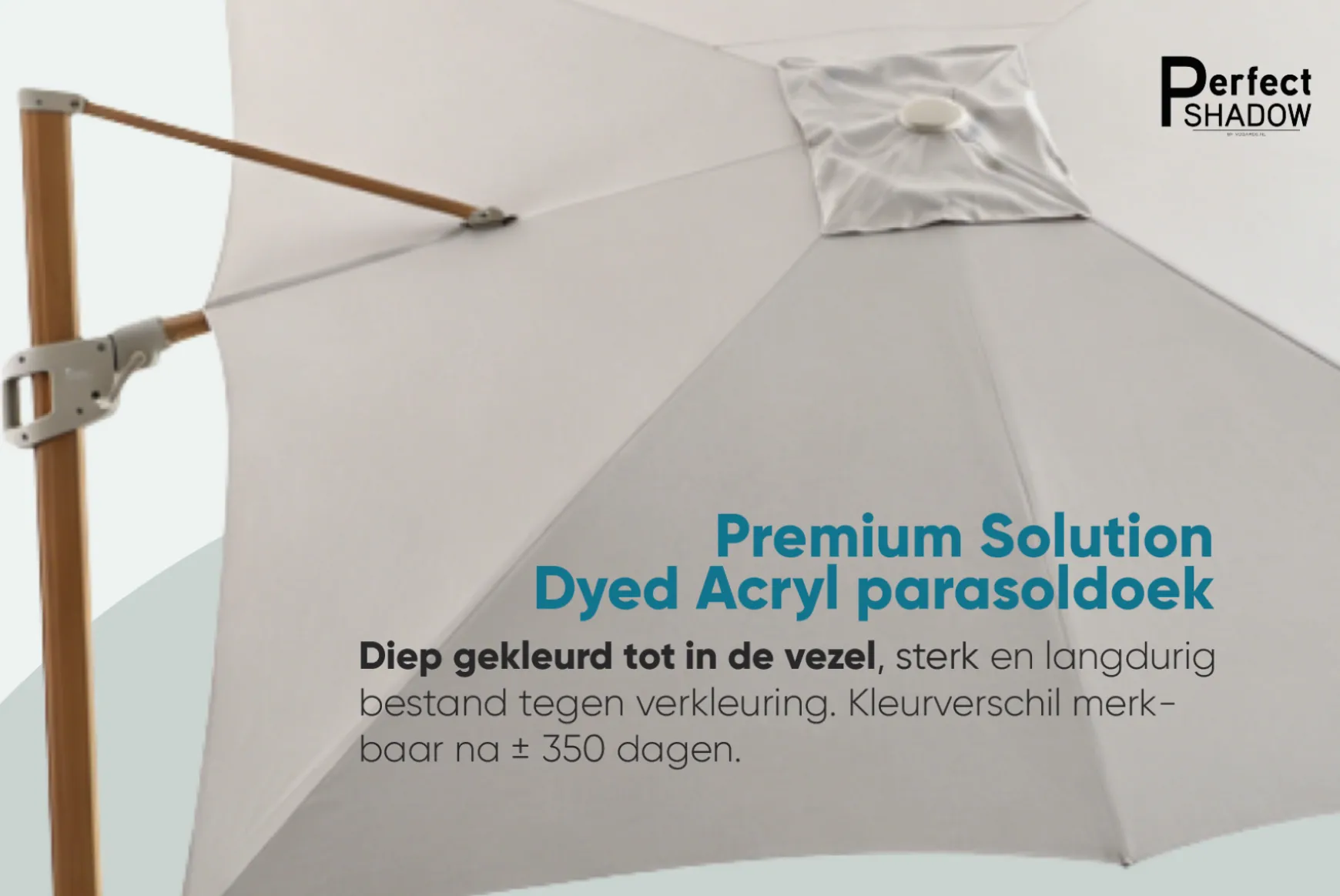 Perfect Shadow Eclipse zweefparasol 300x300 cm. Ultra - Woodlook/Urban Taupe