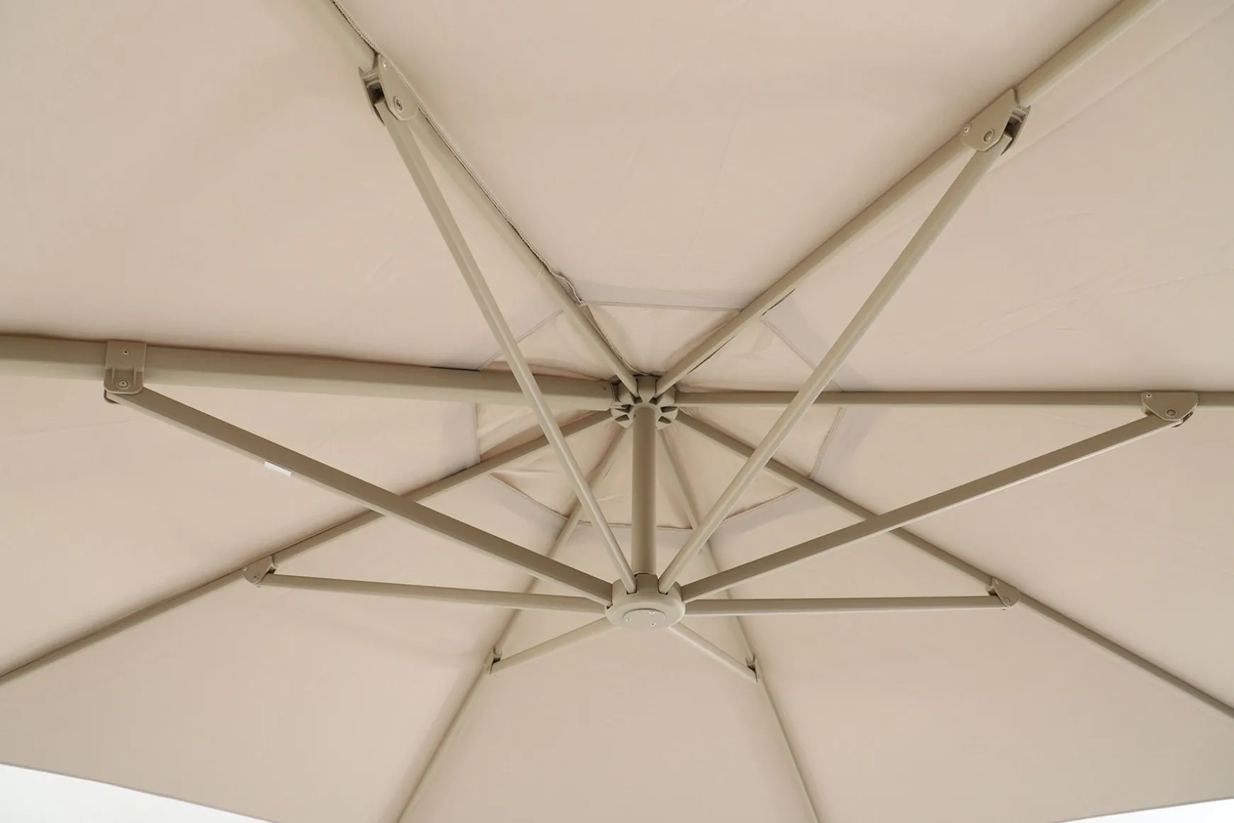 Perfect Shadow Luna ronde zweefparasol Ø350 cm. Flex+ - Latte/Soft Sand