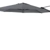 Perfect Shadow Luna ronde zweefparasol Ø350 cm. Flex+ Antraciet met Valencia voet en hoes