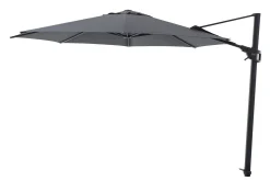 Perfect Shadow Luna ronde zweefparasol Ø350 cm. Flex+ Antraciet met Valencia voet en hoes
