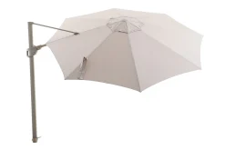 Perfect Shadow Luna ronde zweefparasol Ø350 cm. Flex+ - Latte/Soft Sand met Valencia voet en hoes