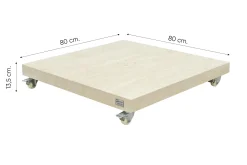 Perfect Shadow Luna ronde zweefparasol Ø350 cm. Flex+ - Latte/Soft Sand met Murcia voet en hoes