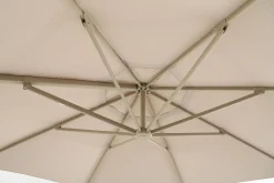 Perfect Shadow Luna ronde zweefparasol Ø350 cm. Flex+ - Latte/Soft Sand met ingraafbare voet en hoes