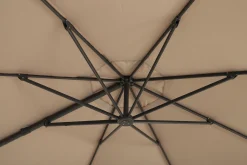Perfect Shadow Luna ronde zweefparasol Ø350 cm. Flex+ - Antraciet/Urban Taupe met ingraafbare voet en hoes