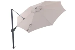 Perfect Shadow Luna ronde zweefparasol Ø350 cm. Flex+ - Antraciet/Urban Taupe met ingraafbare voet en hoes