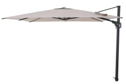 Perfect Shadow Luna zweefparasol 300x300 cm. Flex+ - Antraciet/Urban Taupe