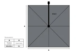 Perfect Shadow Luna zweefparasol 300x300 cm. Flex+ - Antraciet met ingraafbare voet en hoes
