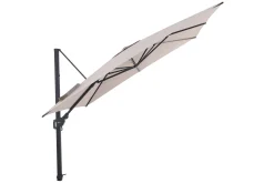 Perfect Shadow Luna zweefparasol 300x300 cm. Flex+ - Antraciet/Urban Taupe met Valencia voet en hoes