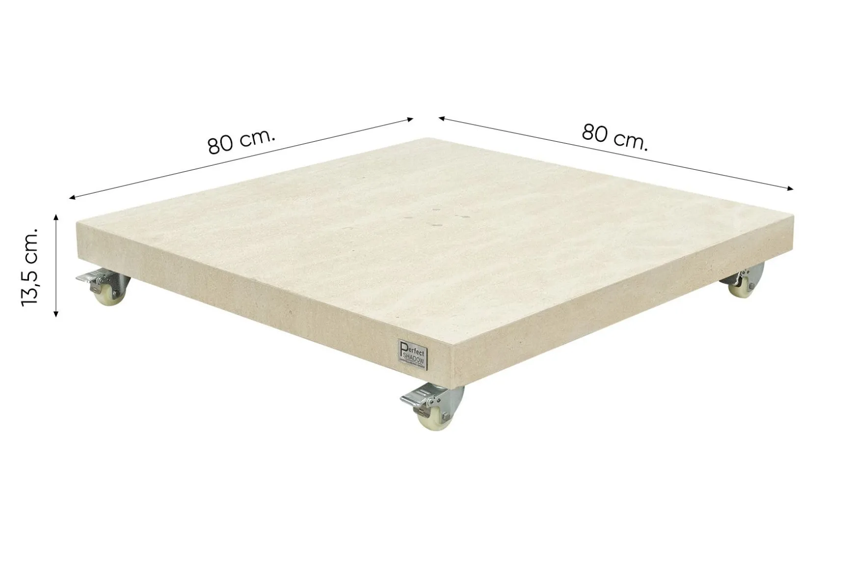 Perfect Shadow Luna zweefparasol 300x300 cm. Flex+ - Latte/Soft Sand met Murcia voet en hoes