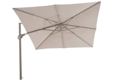 Perfect Shadow Luna zweefparasol 300x300 cm. Flex+ - Latte/Soft Sand met Murcia voet en hoes