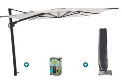 Perfect Shadow Ultra Eclipse Zweefparasol - 4x3m. - Antraciet/Urban Taupe met ingraafvoet en hoes