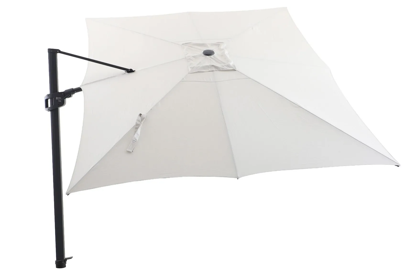 Perfect Shadow Ultra Eclipse Zweefparasol - 4x3m. - Antraciet/Soft Sand met ingraafvoet en hoes