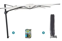 Perfect Shadow Ultra Eclipse Zweefparasol - 4x3m. - Antraciet/Soft Sand met ingraafvoet en hoes