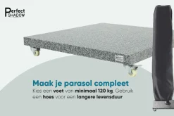 Perfect Shadow Ultra Eclipse Zweefparasol - 4x3m. - Latte/Soft Sand met ingraafvoet en hoes