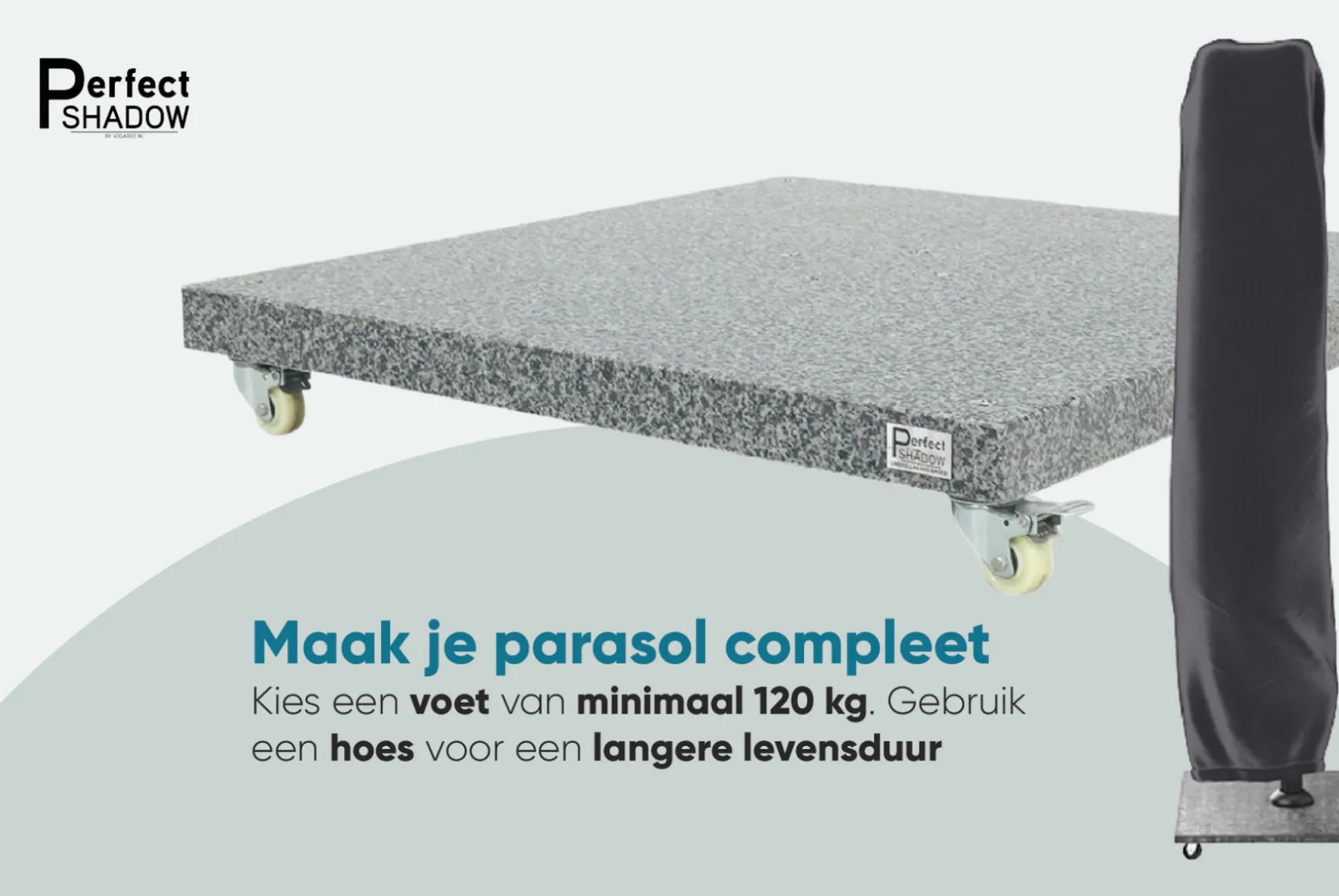 Perfect Shadow Ultra Eclipse Zweefparasol - 4x3m. - Latte/Soft Sand met ingraafvoet en hoes