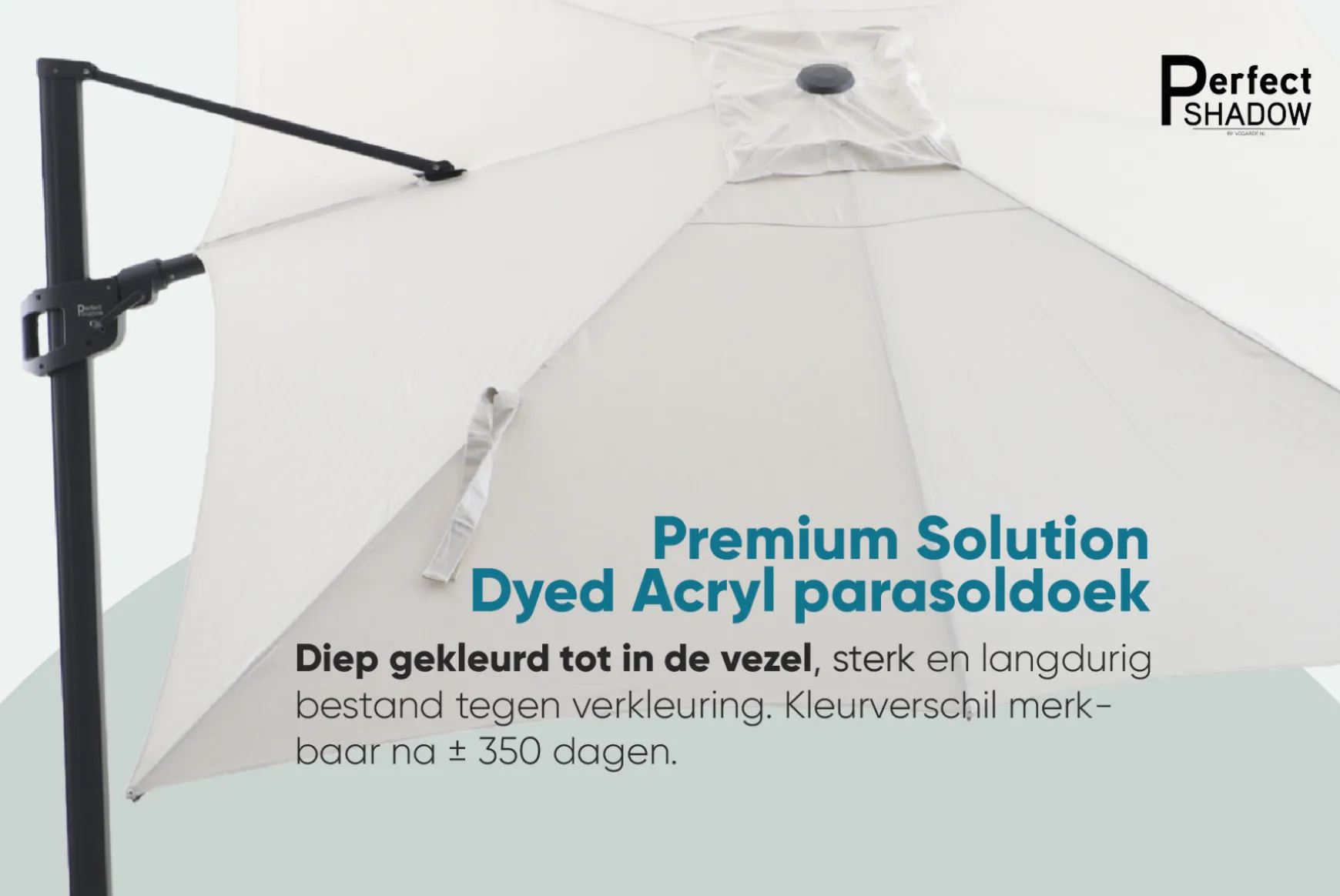 Perfect Shadow Ultra Eclipse Zweefparasol - 4x3m. - Latte/Soft Sand met ingraafvoet en hoes