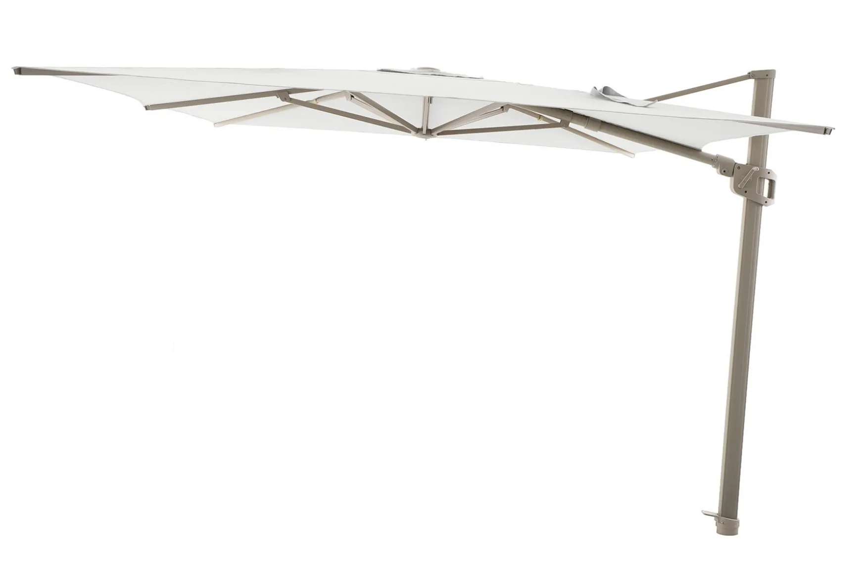 Perfect Shadow Ultra Eclipse Zweefparasol - 4x3m. - Latte/Soft Sand met ingraafvoet en hoes