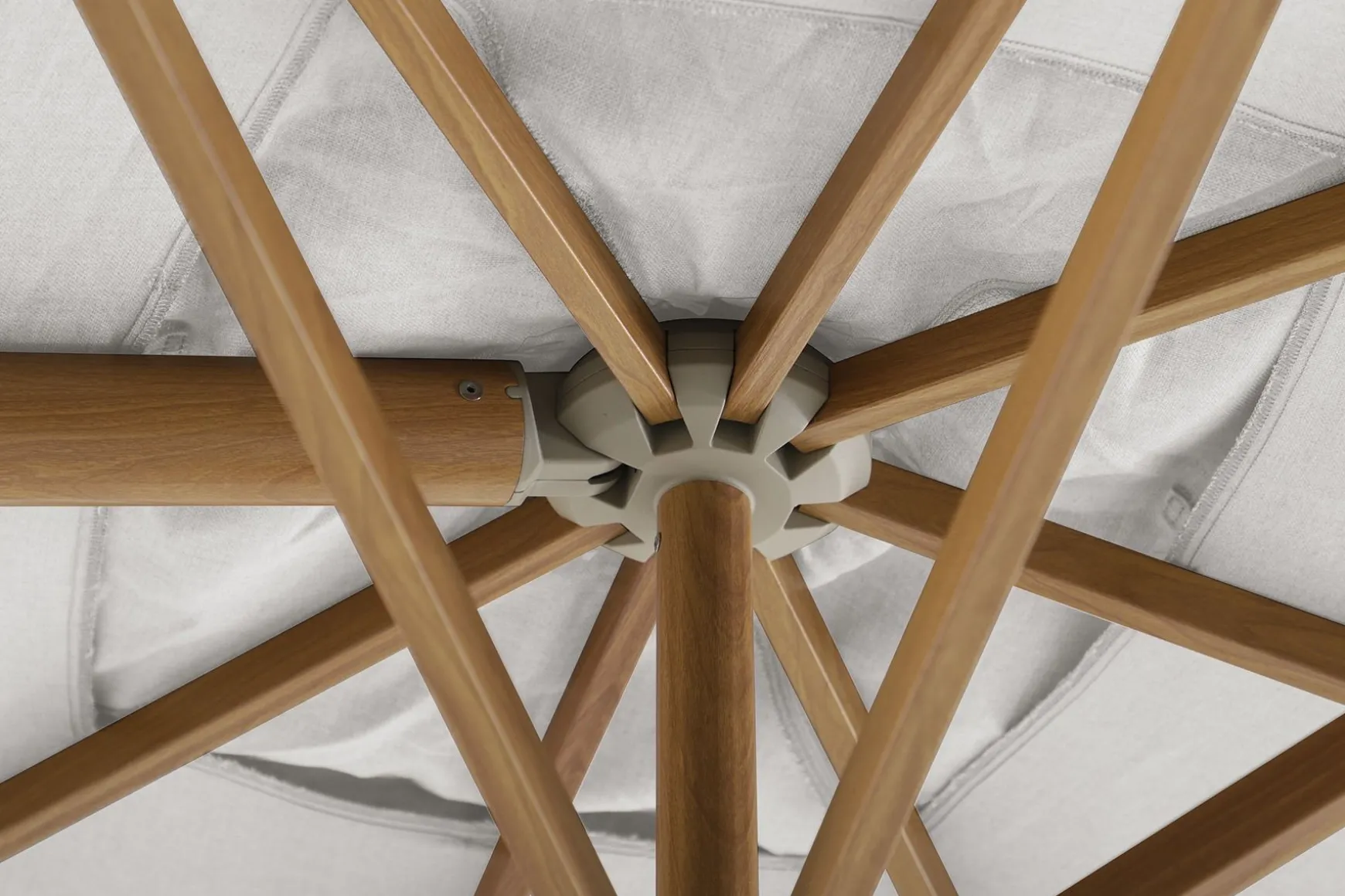 Perfect Shadow Ultra Eclipse Zweefparasol - 4x3m. - Woodlook/Soft Sand met Murcia voet en hoes