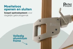 Perfect Shadow Ultra Eclipse Zweefparasol - 4x3m. - Woodlook/Urban Taupe met Murcia voet en hoes