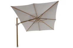Perfect Shadow Ultra Eclipse Zweefparasol - 4x3m. - Woodlook/Urban Taupe met Murcia voet en hoes