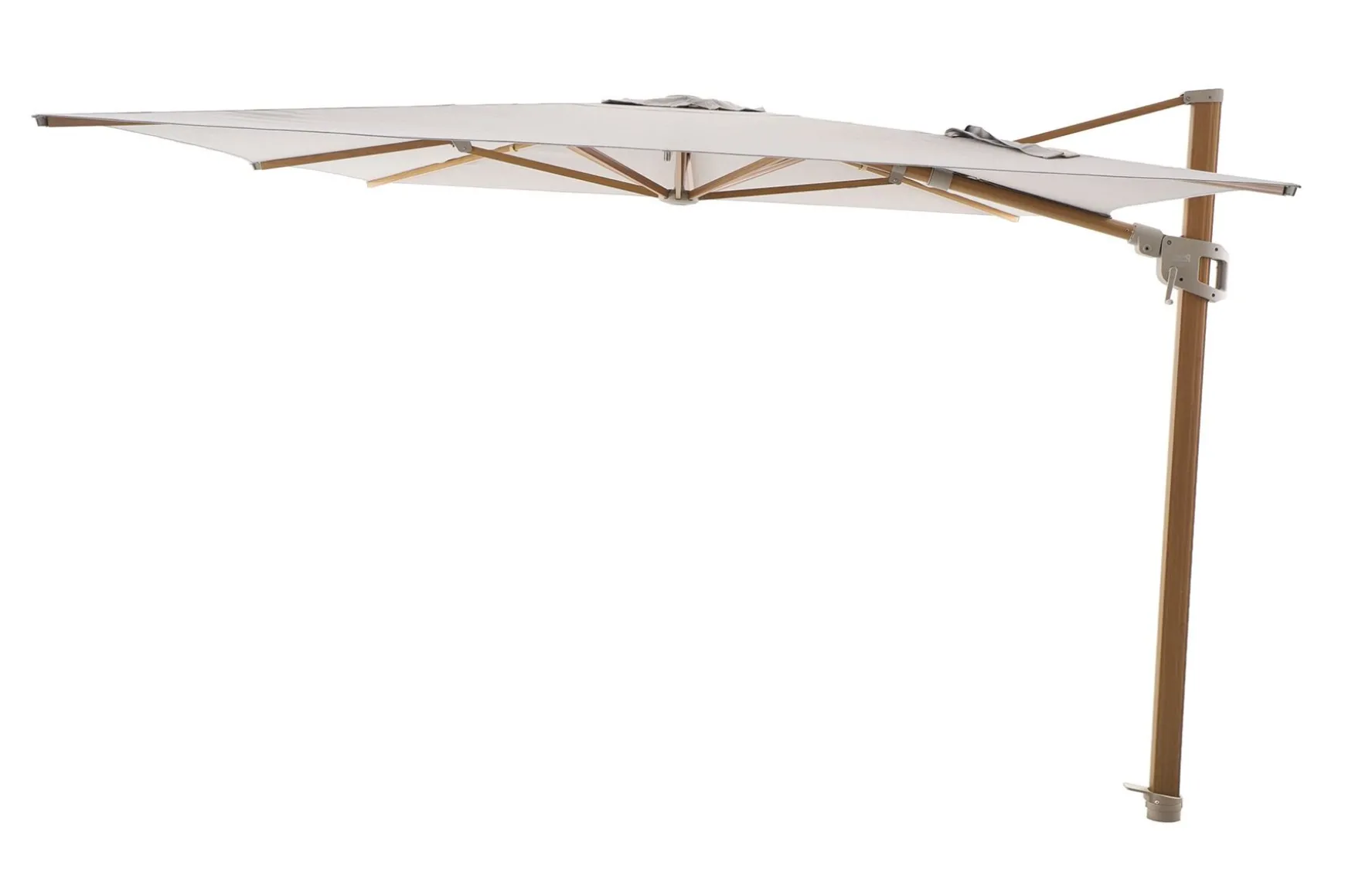 Perfect Shadow Ultra Eclipse Zweefparasol - 4x3m. - Woodlook/Urban Taupe met Murcia voet en hoes
