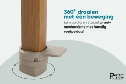 Perfect Shadow Ultra Eclipse Zweefparasol - 4x3m. - Woodlook/Urban Taupe met Murcia voet en hoes
