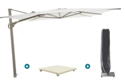 Perfect Shadow Ultra Eclipse Zweefparasol - 4x3m. - Latte/Soft Sand met Murcia voet en hoes