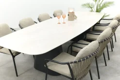 Pisa/GI Denver 8-persoons Deens ovale tuinset 320x120 cm. - Royal Grey