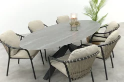 Pisa/GI Scotland 6-persoons ovale tuinset 230x115 cm. - Royal Grey
