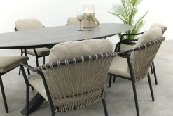 Pisa/GI Scotland 6-persoons ovale tuinset 230x115 cm. - Royal Grey