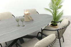 Pisa/GI Scotland 6-persoons ovale tuinset 230x115 cm. - Royal Grey