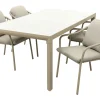 Pisa/Kings 4-persoons rope tuinset 180x100 cm. - Latte