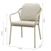 Pisa/Kings rope tuinset voor 6 personen 220x100 cm. - Latte
