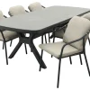 Pisa/Ponto rope tuinset voor 6 personen 220x100 cm. - Antraciet