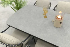 Pisa/Ponto rope tuinset voor 6 personen 220x100 cm. - Antraciet