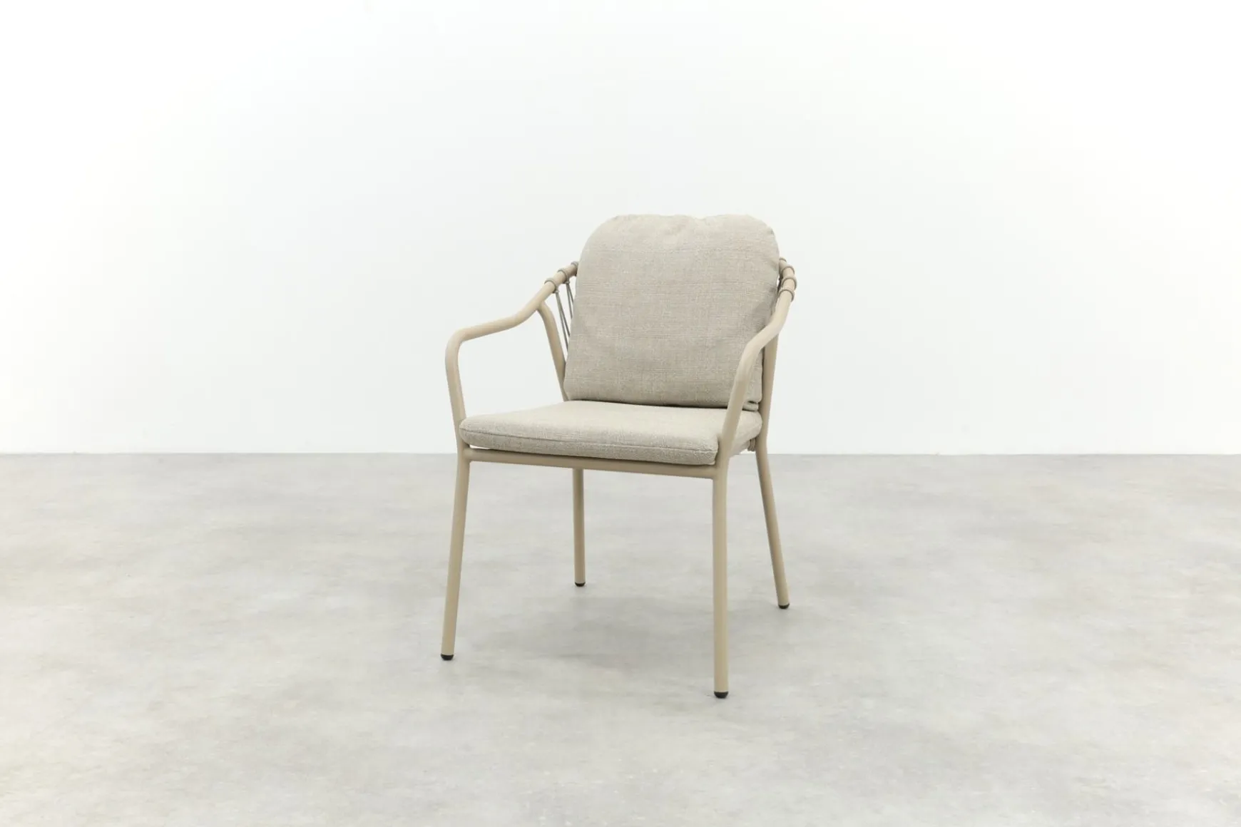 Pisa/Prado 6-persoons ronde dining tuinset Ø160 cm. - Latte